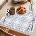 thumbnail image 3 of Buffalo Plaid Placemats Set of 4 Lavender Lilac Farmhouse Minimalist Striped Place Mats Indoor Wipeable Table Mats Washable Cloth Dining Table Placemats for Kitchen Holiday Party Decor 13x19 Inch, 3 of 9