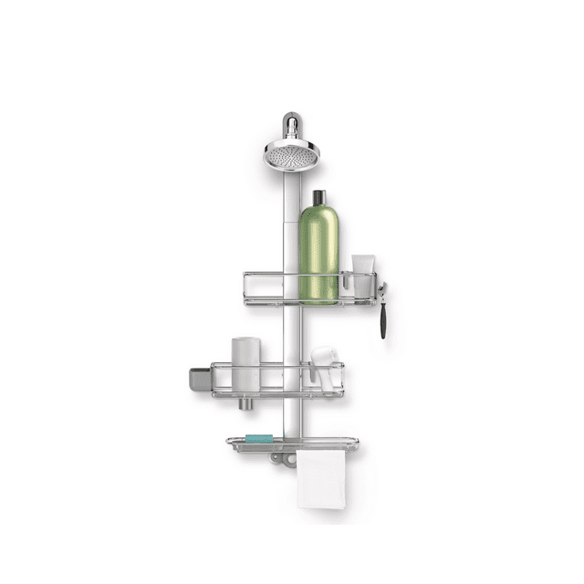 Simplehuman Adjustable and Extendable Shower Caddy, Large, Stainless Steel and Anodized Aluminum