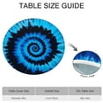 thumbnail image 6 of Blue Tie Dye Mandala Pattern Round Fitted Tablecloth with Elastic Edge,Dining Table Cover Waterproof,Outdoor Round Tablecloth for Camping,Dining,Indoor and Outdoor, 6 of 7