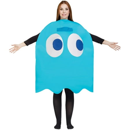 Blue and White Pac-Man Blinky Ghost Unisex Adult Halloween Costume - One Size