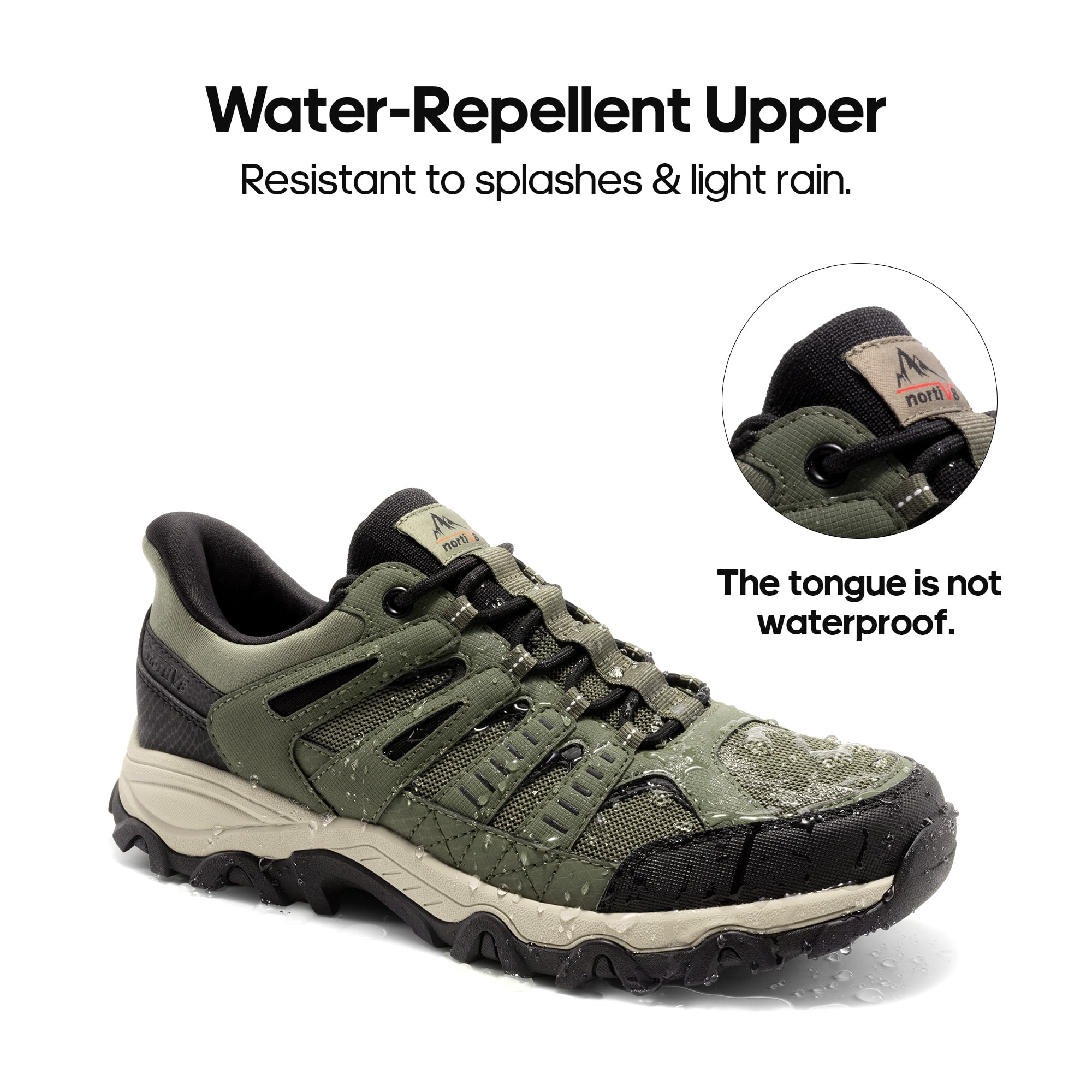 NORTIV 8 Men’s Slip-On Hiking Shoes Lightweight Trekking Camping & Walking Outdoor Shoes