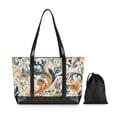 thumbnail image 7 of FORMRS Canvas Laptop Tote Bag for Women with 15.6" Computer Compartments Shoulder Handbag, Whimsical Leaves, 7 of 7