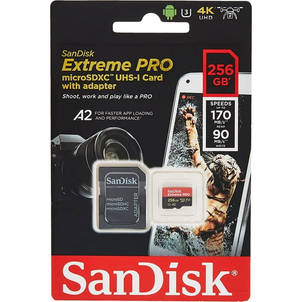 Carte mémoire SanDisk Extreme Pro Micro SDXC UHS-I U3 A2 V30 (256 Go) 