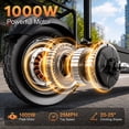 thumbnail image 2 of ASKGO T11 Electric Scooter with Seat & Basket, 1000W Peak 48V 15Ah Foldable E-Scooter, 25MPH, 35 Miles Range, Dual Suspension, Dual Disc Brakes, 10 Inch Tire Adult Electric Scooter UL2272, 2 of 12