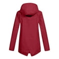 thumbnail image 2 of Frontwalk Womens Hooded Parka Coat Winter Thicken Fleece Down Jacket Overcoat Mid Length Zipper Outerwear Red XL, 2 of 3