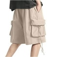 thumbnail image 5 of cllios Men's Multi Pockets Cargo Shorts Big and Tall Drawstring Elastic Waist Cargo Shorts for Men Summer Lightweight Casual Loose Work Shorts, 5 of 9