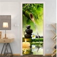 thumbnail image 5 of 3D Green Bamboo Landscape Door Sticker Peel and Stick Door Wraps Wall Murals Decals Self, 5 of 7