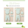 thumbnail image 3 of KIMI BEAR Newborn Baby Boys Layette Set 4 Packs 3-6 Months Shower Gift Sets Romper Top Pants Set Short Sleeves Tops Dinosaurs Print Striped Outfits with Bodysuits 15pcs Essential Clothes Green, 3 of 7