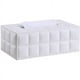 thumbnail image 3 of Caja de pañuelos para cosméticos, caja de pañuelos de cuero blanco, 3 of 8