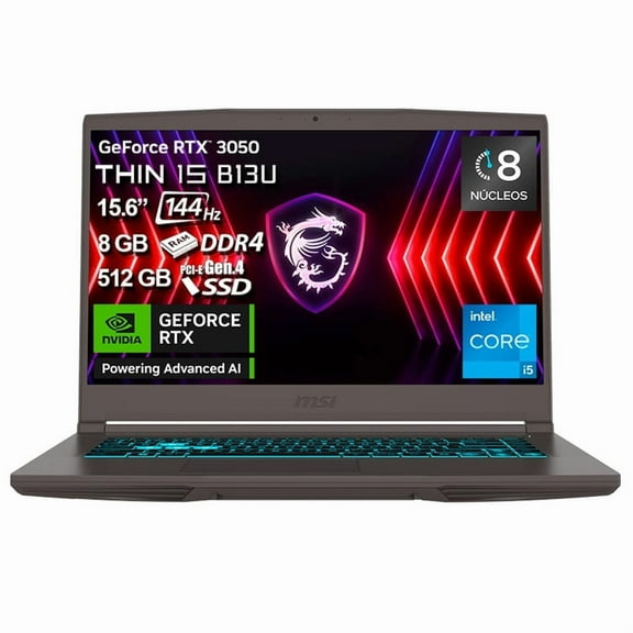 Laptop MSI Thin 15 B13UC Ci5-13420H 8GB 512GB RTX3050