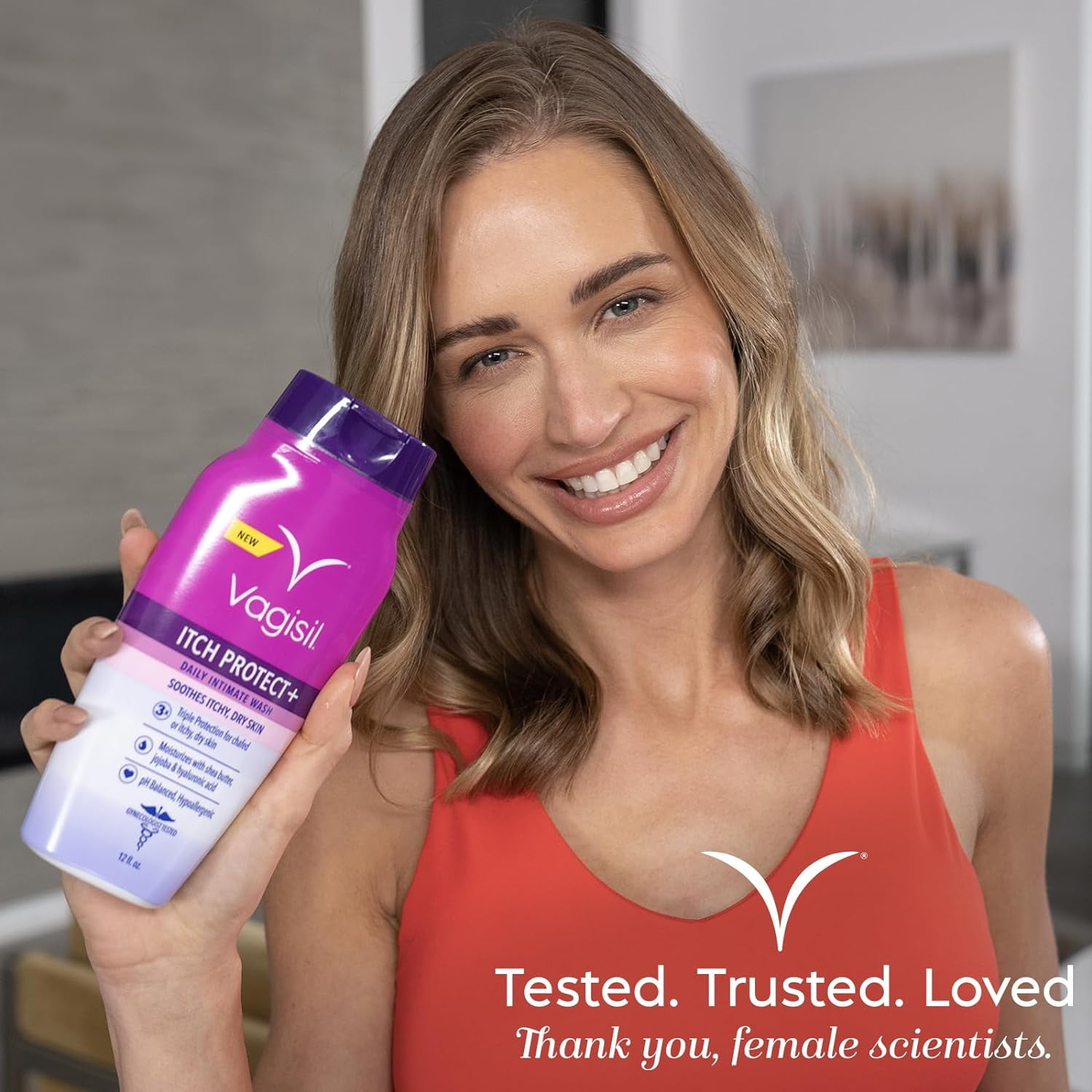 Vagisil Feminine Wash for Intimate Area Hygiene, Itch Protect+, pH Balanced, Hypoallergenic, 12 oz,