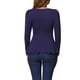 thumbnail image 3 of INSPIRAR CHIC Camisetas de Mujer de Manga Larga con Cuello Redondo Casual Camisas Peplum XS Azul Oscuro, 3 of 6