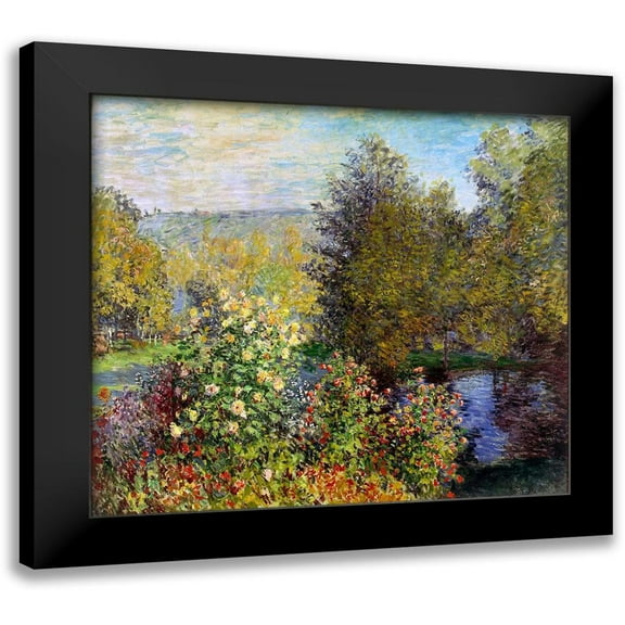 Monet, Claude 13x12 Black Modern Framed Museum Art Print Titled - Corner of the Garden at Montgeron