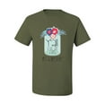 thumbnail image 2 of Wild Bobby, Y'all Is Not Word It's A Word Southern Artsy Jar with Flowers Pop Culture Men's Graphic T-Shirt, Military Green, 5XL, 2 of 3