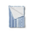 thumbnail image 2 of Nordic Soft Flannel Fleece Blanket, Vertical Geometric Pattern Scandinavian Style Chevron Zigzag Lines Flowers, Cozy Plush for Indoor and Outdoor Use, 60" x 80", Pale Blue and Blue, by Ambesonne, 2 of 5