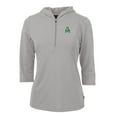 thumbnail image 2 of Women's Cutter & Buck Gray Marshall Thundering Herd Vault Virtue Eco Pique Recycled Half-Zip Pullover Hoodie, 2 of 3