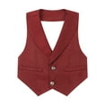 thumbnail image 3 of YiZYiF Kids Boys Gentleman Suit Vest Halter Classic Waistcoat Button Up Tank Top for Banquet First Communion Burgundy 14, 3 of 5