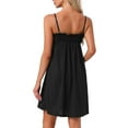thumbnail image 3 of INSPIRE CHIC Women's Lingerie Ruffle Sleeveless Soft Nightgown V Neck Chemise Loungewear S Black, 3 of 6
