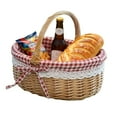 thumbnail image 4 of NIUBWJL Wicker Woven Basket Hand Woven Wicker Storage Basket With Handle And Linen Cloth Lining Versatile Bread And Fruit Versatile Organizer For Home Party And Picnic, 4 of 5