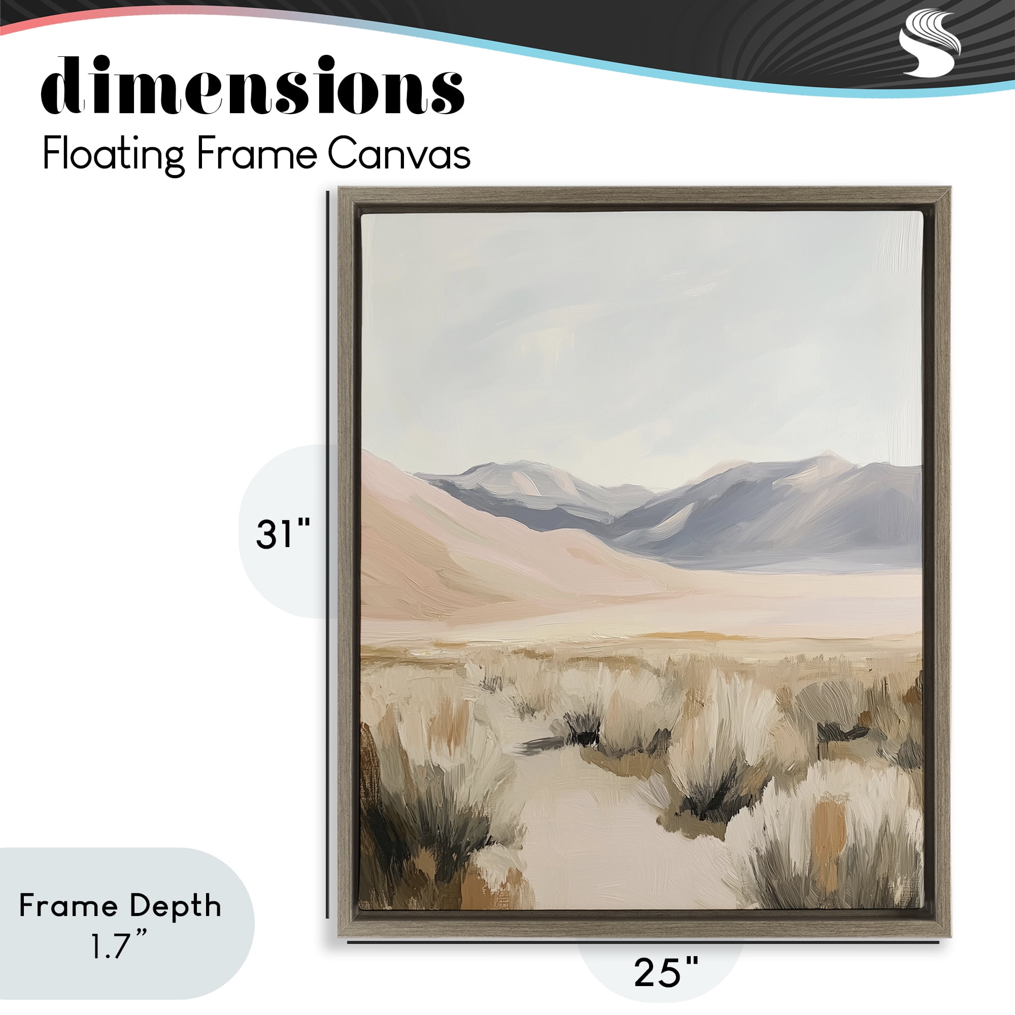 Stupell Industries Pastel Desert Solitude Brown Framed Floater Canvas Wall Art, design by Heidi Kuntz