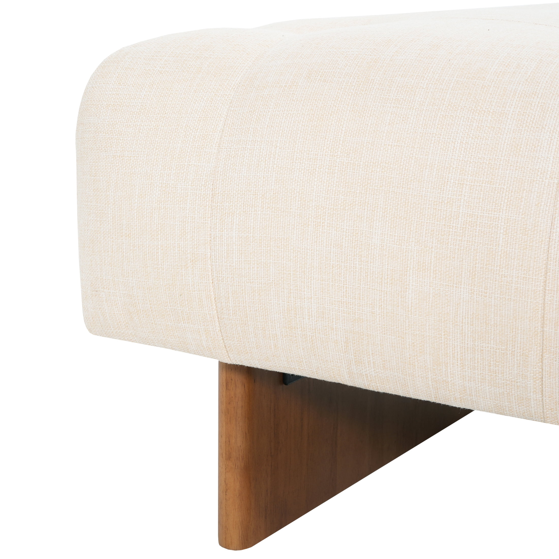 Christopher Knight Home 31.50" Square Tufted Ottoman Bench, Upholstered Linen Fabric, Beige