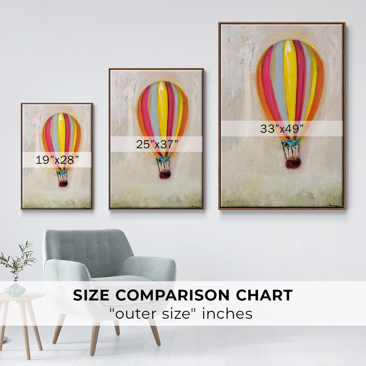 Lucky Hot Air Balloon Framed Premium Gallery Wrapped Canvas - Ready to Hang