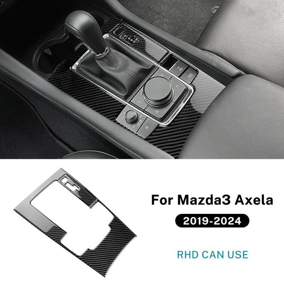 For Mazda 3 Axela 2019 2020 2021 2022 2023 2024 2025 Real Soft Carbon Fiber Sticker Manual Automatic Car Gear Shift Panel Trim.