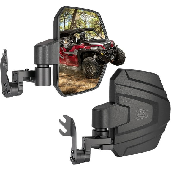 KEMIMOTO UTV Large Side Mirrors A-pillar Compatible with Polaris General 1000/ XP 4 1000 2016-2025 Adjustable Mounted on ROPS bar