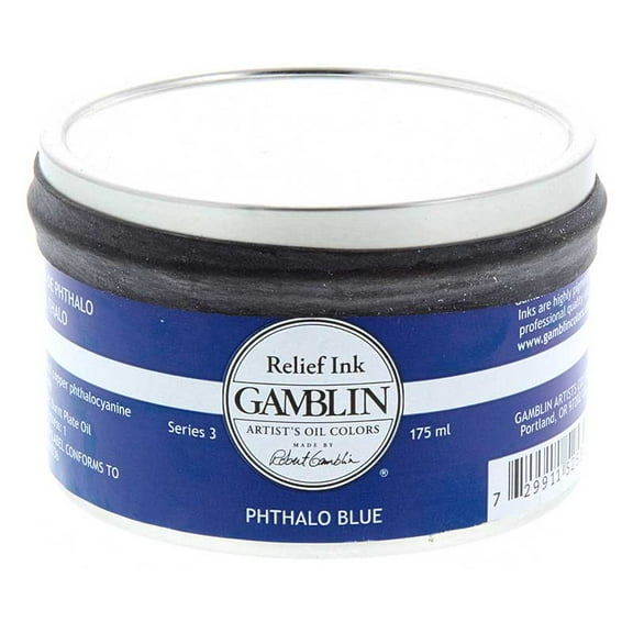 Gamblin Artist's Colors Relief Ink - Phthalo Blue, 175 ml