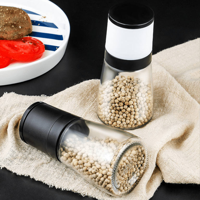 Deluxe Salt and Pepper Grinder Set of 2, Refillable, With