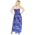 thumbnail image 4 of HAPPY BAY Women's Beach Summer A-Line Maxi Smocked Top Slit Dress Long Casual Strapless Tube Dresses for Women One Size Blue, Tropical, 4 of 4