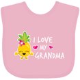 thumbnail image 3 of Inktastic I Love My Grandma with Pineapple Girls Baby Bib, 3 of 4
