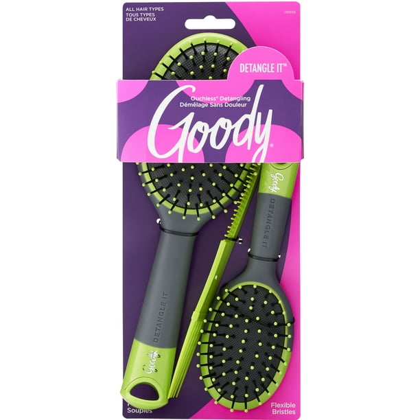 Goody Detangle It Oval Cushion Hair Brush and Comb Combo 3 ...
