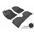 thumbnail image 2 of 3D MAXpider 2012-2017 Fits Hyundai Accent Sedan Kagu 1st Row 2nd Row Black Carbon Fiber Embossed Pattern Floor Mat L1HY02201509, 2 of 3