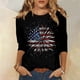 thumbnail image 2 of Blusas para las Mujeres Casual 3/4 Manga Cuello Redondo Impreso Suelto Superior, Mujer 3/4 Manga Tops Y Blusas, 2 of 4