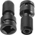 thumbnail image 1 of 2pc 1/2" Square to 1/4" Hexagonal Socket Adapter with Quick Release for Impact Wrench and Bit Holder., 1 of 5