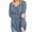 Blue, variant on tarylea Fall Tops for Women V Neck Chest Button Tunic U Shaped Hem Long Sleeve Tops Loose Casual Shirts