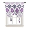 thumbnail image 2 of Luxury Pattern Gradient Purple Kitchen Short Window Curtain Rod Pocket Curtains Home Decor Small Window Roman Tie Up Curtains, 2 of 6