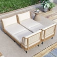 thumbnail image 5 of Gymax 2PCS Patio Wicker Daybed w/Seat Back Cushions Robust Metal Legs For Backyard, 5 of 10