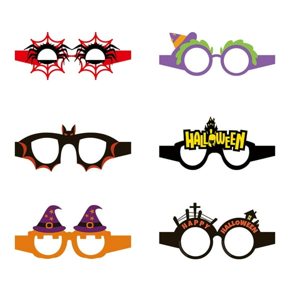 Riforla Halloween Party Fun! 6 Pack Whimsical Eyewear for Kids Photo Props & Decorative Paper Glasses Event & Party Home Decor Purple