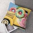 thumbnail image 7 of nygtbtfer Hello Summer Beach Please Decorative Throw Pillow  Set of 2, Sunny Yellow Truck Flip Flops Stripes Cushion Case Decor, Tropical Hawaii Palm Leaves Seasonal Home Decoration White, 7 of 7