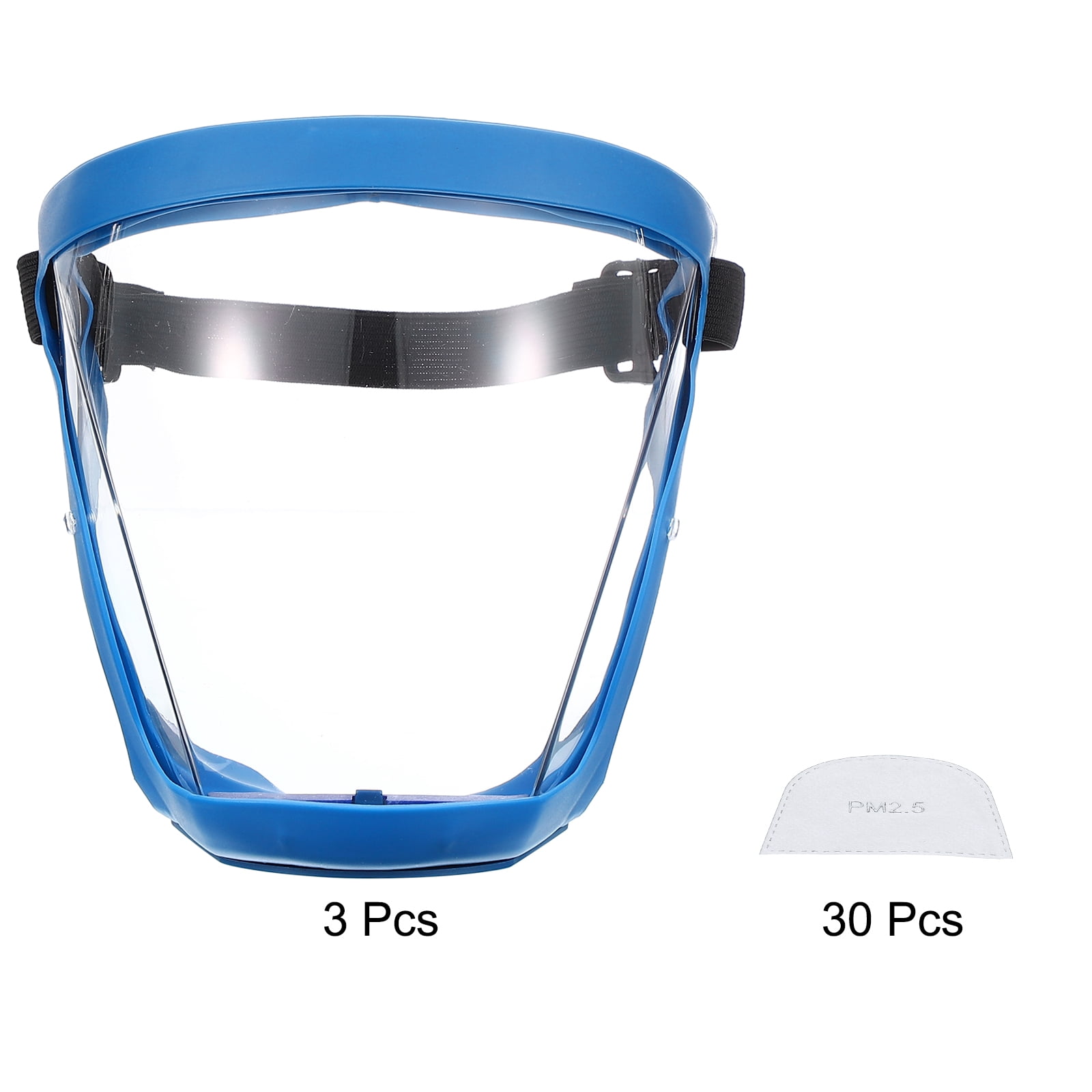 Uxcell Full Safety Face Shields, Anti Fogging Full Safety Face Protection Face Shield Blue