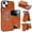 Lightbrown, variant on Compatible with Magsafe 2 in 1 Detachable for iPhone 15 Wallet Case with Card Holder Women Men, Magnetic PU Leather RFID Blocking Flip Kickstand Credit Slots,for iPhone 15, Lightbrown