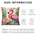 thumbnail image 5 of JRXY Summer Pillow Cover Flamingo Floral Decor Tropical Green Leaf Farmhouse Seasonal Decorative Throw Pillow Case for Home Sofa Couch 20x20in, 5 of 5
