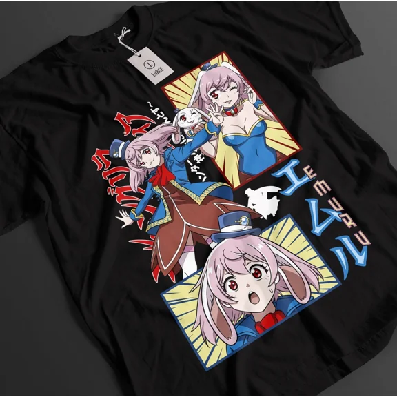RARE Shangri La Frontier Shirt Sunraku Tshirt Emul T-Shirt Psyger Top Cute Anime Tee