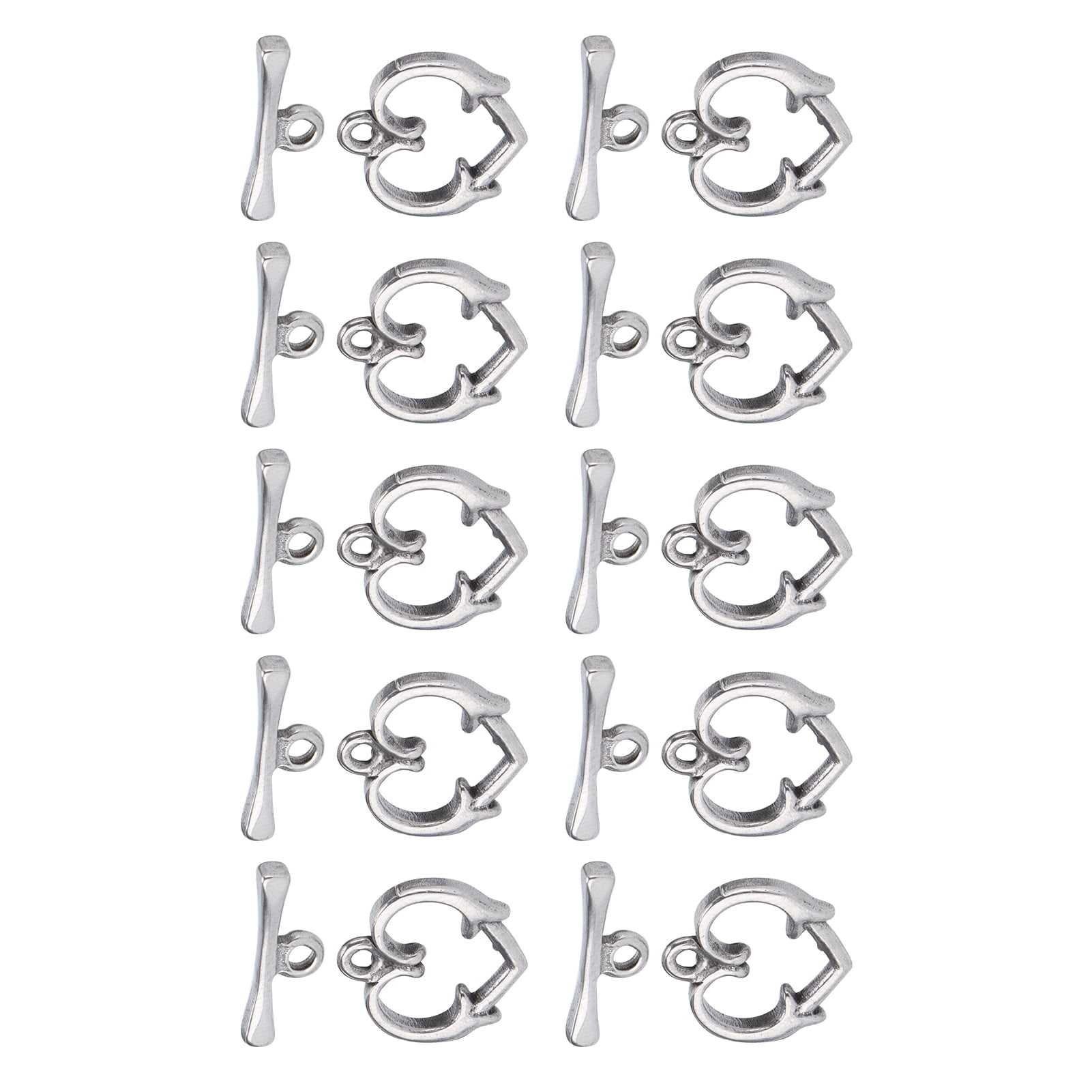Fermoirs à Bascule en Acier Inoxydable, Fermoirs de Collier Accessoire 20 Pcs en Forme de Cœur Simple pour Amis pour la Maison