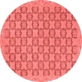 thumbnail image 1 of Ahgly Company Machine Washable Indoor Round Abstract Red Modern Area Rugs, 5' Round, 1 of 4