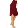 thumbnail image 2 of Women's Plus Casual Solid Pencil Midi Skirt with Drawstring Waist and Relaxed Fit, 2 of 5