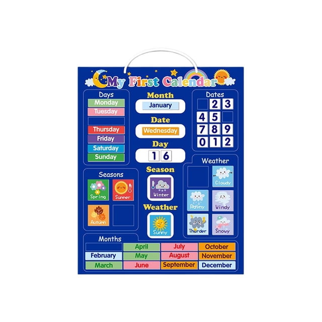 Jouet de Table d'Enregistrement Cognitif pour Bébé 4 Saisons Météo Temps Autocollant Mural X9G7