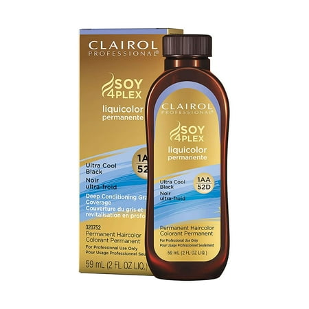 Clairol Liquicolor Permanente 1AA/52D Ultra Cool Black 2 Oz. Pack of 6